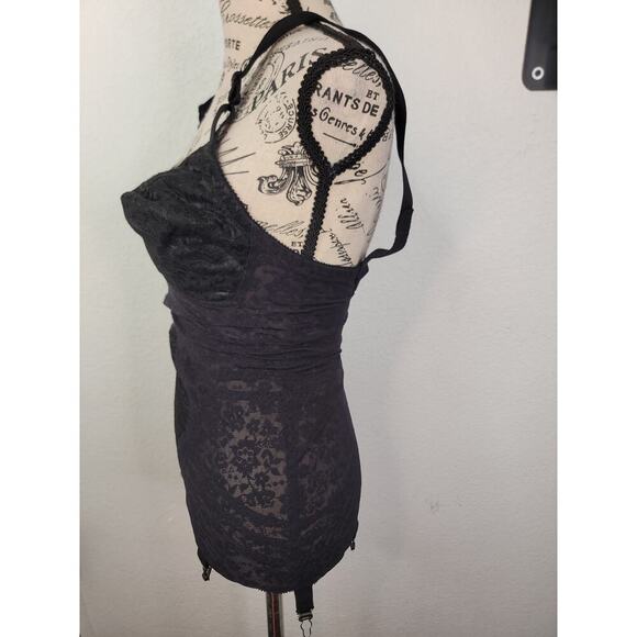 Vintage Rago "All In One" Shapewear STYLE 9357 34 C Black Lace details VTG - Picture 5 of 9